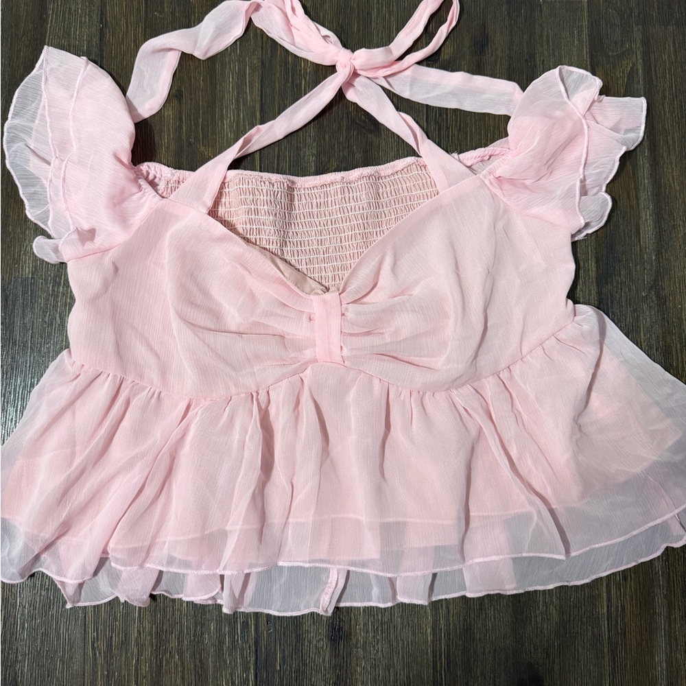 SHEIN Curve Blush Halter Top